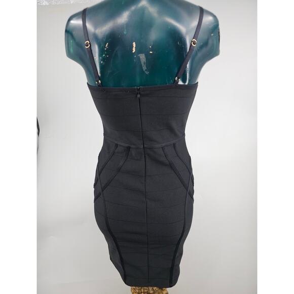 Haute Monde Black Bandage Sleeveless Bodycon Mini Dress Women's Size M 3628 - Picture 2 of 7